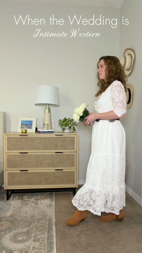 Maribel wearing the Maribel lace dress, size M