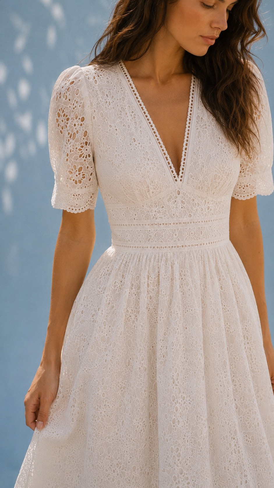 What to wear under white lace and eyelet.