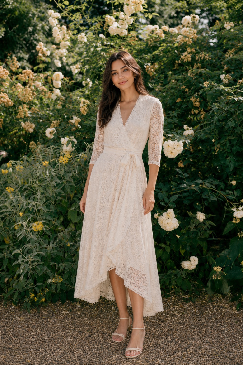 Nectar Petite editorial — petite dress styling in soft daylight
